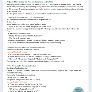 FREE Feelings-Based Phonics: Quick Start Guide (PDF)